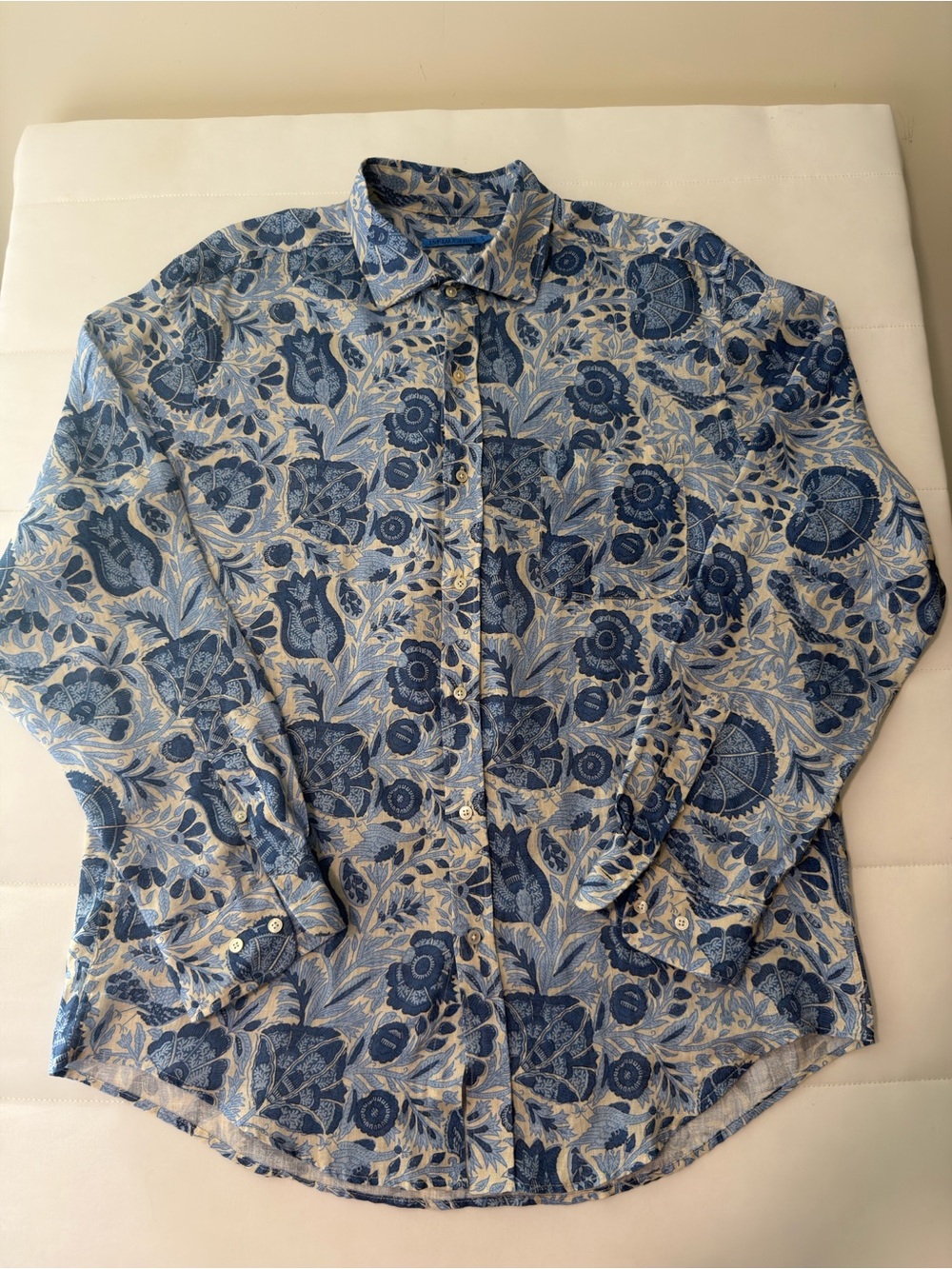 J.McLaughlin Men's Floral 100% Linen Coastal Button-Up Shirt Long Sleeve L